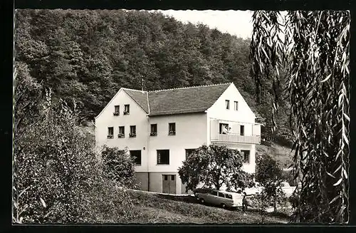 AK Heimbach bei Bad Schwalbach, Pension Waldlust aus der Vogelschau