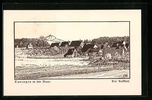 Künstler-AK Tuningen in der Baar, Der Kalkhof