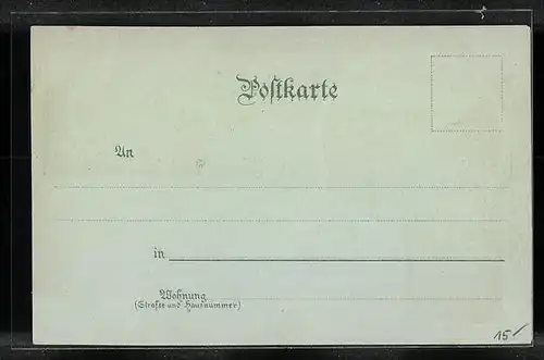 Mondschein-Lithographie Stuttgart, Schloss mit Anlagensee und Eugen-Brunnen