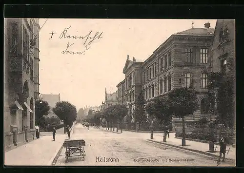 AK Heilbronn, Bismarckstrasse mit Realgymnasium