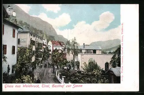 AK Waidbruck, Strassenpartie mit Gasthof zur Sonne