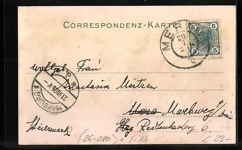 Künstler-AK F.A.C.M. Reisch: Meran, Marchetti`s Weinstube