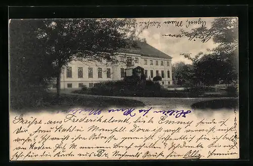 AK Holtz, Schloss Frederikslund mit Grünanlagen