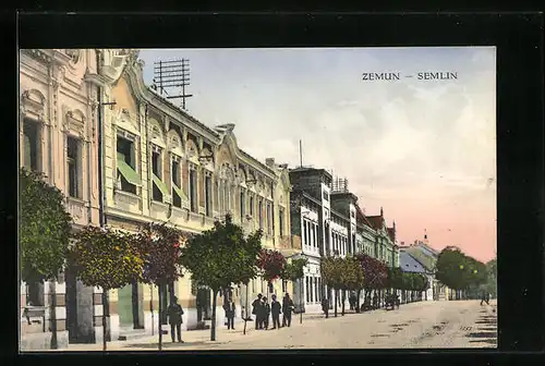 AK Zemun, Blick auf einen Strassenzug