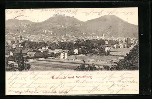 AK Eisenach /Thür., Blick gegen Wartburg