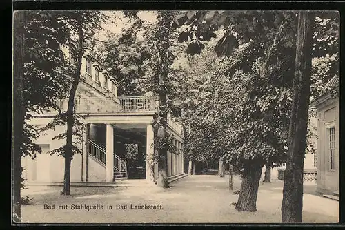 AK Bad Lauchstedt, Bad mit Stahlquette