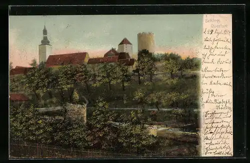 AK Querfurt, Blick gegen Schloss