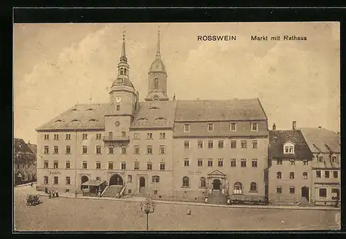 AK Rosswein, Markt mit Rathaus