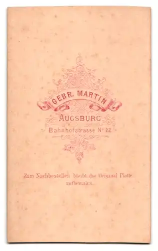 Fotografie Gebr. Martin, Augsburg, Portrait Pfarrer stehend im Talar mit Collar