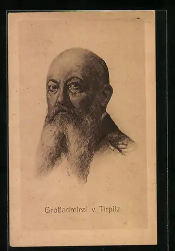 Künstler-AK Grossadmiral von Tirpitz im Portrait