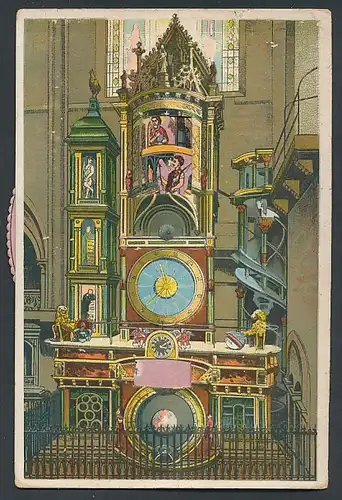 Mechanische-AK Strassburg, Astronomische Münsteruhr mit Stellrad