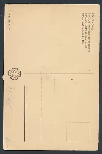 Mechanische-AK Prag, Ansicht der Astronomischen Uhr, Stellrad