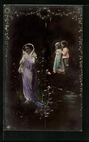 Foto-AK NPG Nr.: Kinder auf Eiersuche