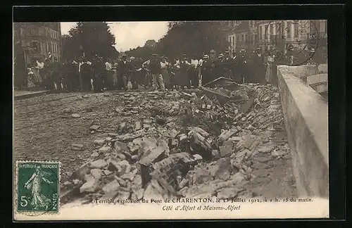 AK Charenton, Terrible explosion du Pont de Charenton 1912