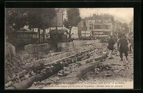 AK Charenton, Terrible explosion du Pont de Charenton 1912