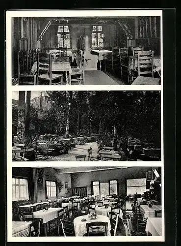 AK Idstein, Gasthaus zum Tal - Innenansicht, Garten