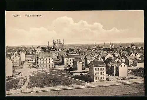 AK Worms, Gesamtansicht aus der Vogelschau