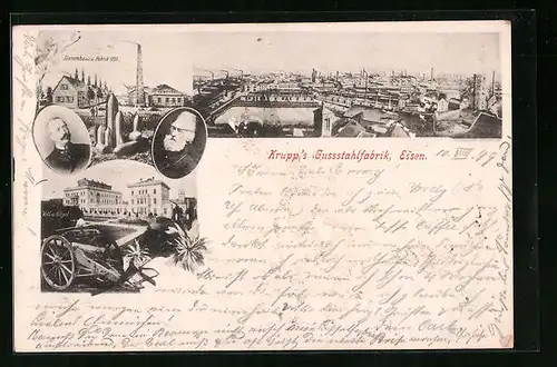 AK Essen, Krupp`s Gussstahlfabrik, Villa Hugel, Stammhaus