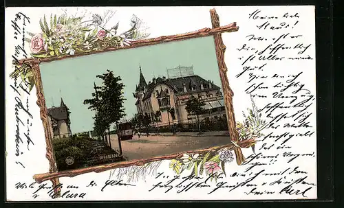 AK Essen, Ruhrstation mit Villa