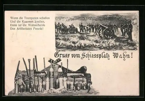 AK Wahn, Schiessplatz mit Kanone