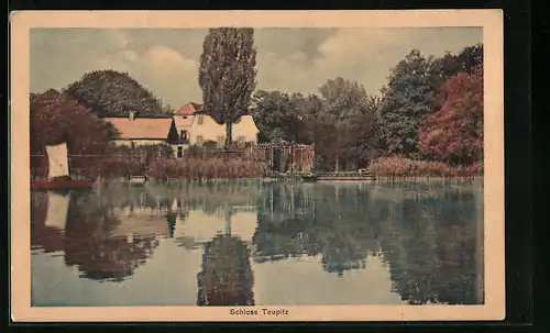 AK Teupitz, Blick auf Schloss Teupitz vom Wasser