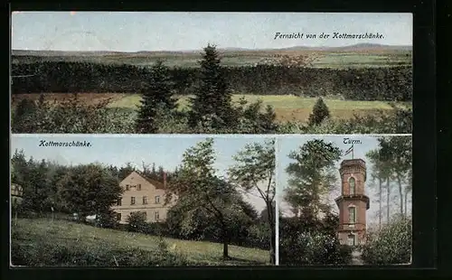 AK Kottmarschänke, Turm und Gasthaus Kottmarschänke