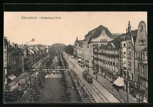 AK Düsseldorf, Strassenbahn am Hindenburg-Wall