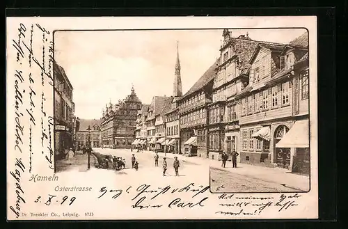 AK Hameln, Blick in die Osterstrasse