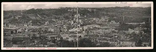 Klapp-AK Longwy-Bas, Gesamtansicht aus der Vogelschau