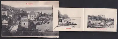 Leporello-AK Lovrana, Grand Hotel und Seebad, Quarnero, Bad Peharova