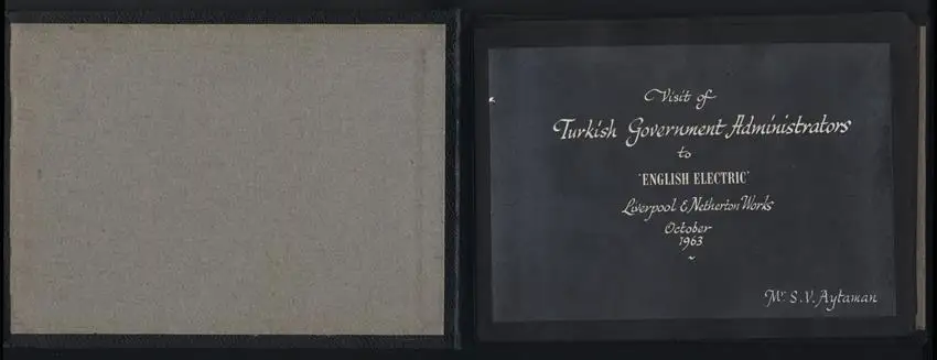 Fotoalbum mit 18 Fotografien 1963, Türkische Funktionäre besuchen English Electric Liverpool & Netherton Works 0