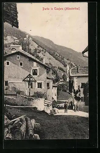 AK Taufers /Münsterthal, Strassenpartie im Ort