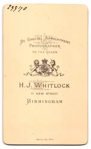 Fotografie H. J. Whitlock, Birmingham, Portrait junge Engländerin mit hochgebundenen Haaren