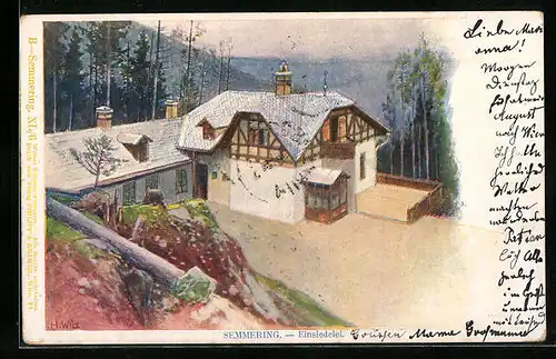 Künstler-AK Philipp + Kramer Nr. XL /6: Semmering, Einsiedelei