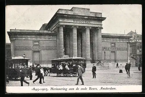 AK Amsterdam, Herinnering aan de oude Beurs, Pferdebahn