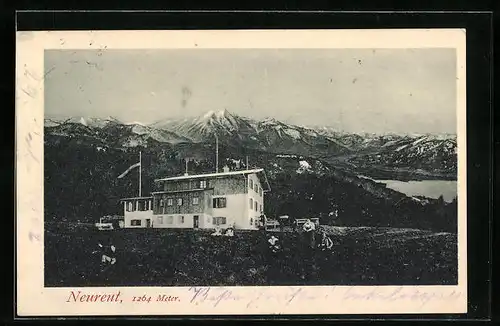 AK Neureut, Berghütte gegen Gebirge