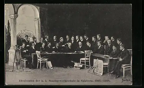 AK Salzburg, Absolventen der k. k. Staatsgewerbeschule 1907-1908