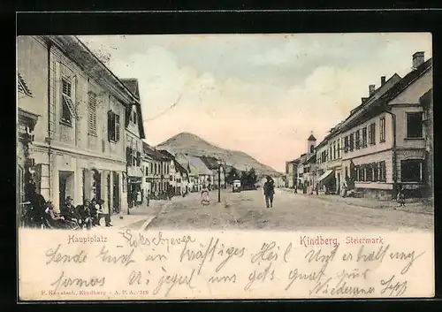 AK Kindberg /Steiermark, Blick auf den Hauptplatz