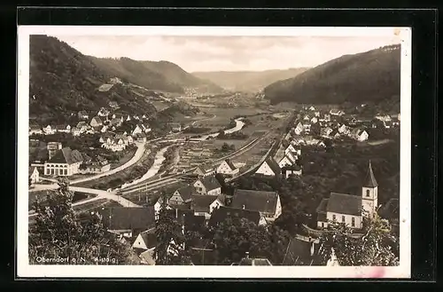 AK Oberndorf a. N., Ortsansicht aus der Vogelschau mit Aisteig