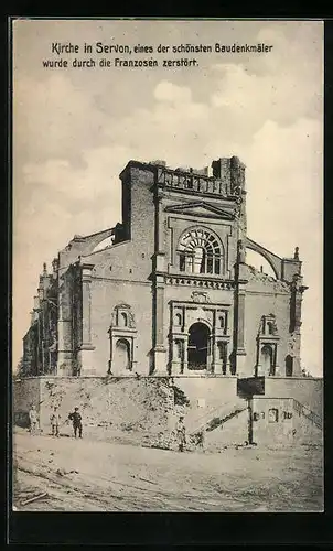 AK Servon, Kirche, zerstört durch die Franzosen