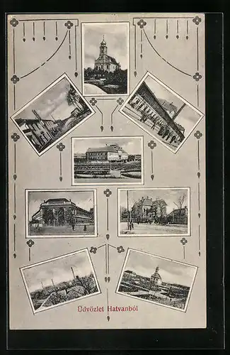 AK Hatvanból, Kirche, Ortspartie, Strassenpartie