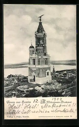 AK Semlin, Milleniums-Denkmal