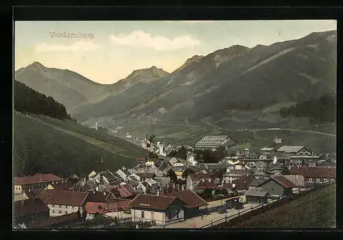 AK Vordernberg, Ortsansicht aus der Vogelschau