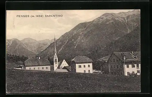 AK Pennes /Sarentino, Teilansicht mit Kirche