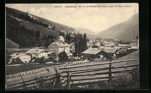 AK Sarnthein /Bozen, Burg Reineck im Ortsbild