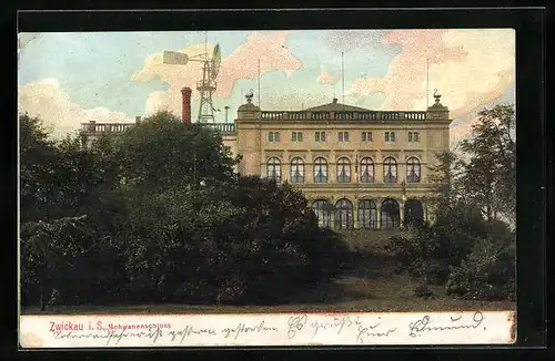 AK Zwickau i. Sa., Fassade des Schwanenschloss