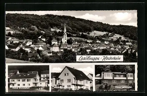 AK Gailingen Hochrhein, Generalansicht, Haus Waldshut, Haus Schaffhausen, Haus Leisinger