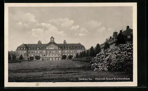 AK Zwickau i. Sa., Blick auf das Heinrich-Braun-Krankenhaus