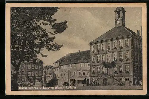 AK Bischofswerda i. Sa., das Rathaus am Altmarkt