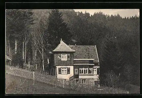 AK Schönmünzach, Haus am Waldrand gelegen
